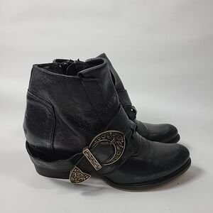 Western Boots Divine Follie Leather Size 38 Side Zip Made In Italy